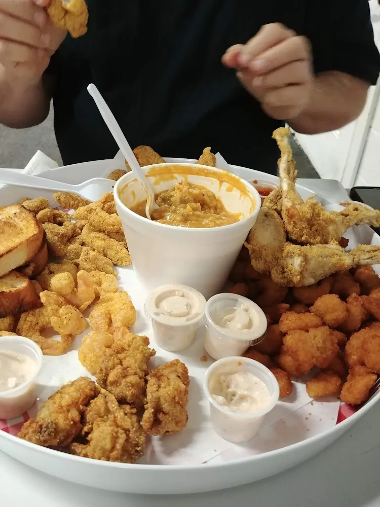 Bayou Platter with Pair of Frog Legs Added